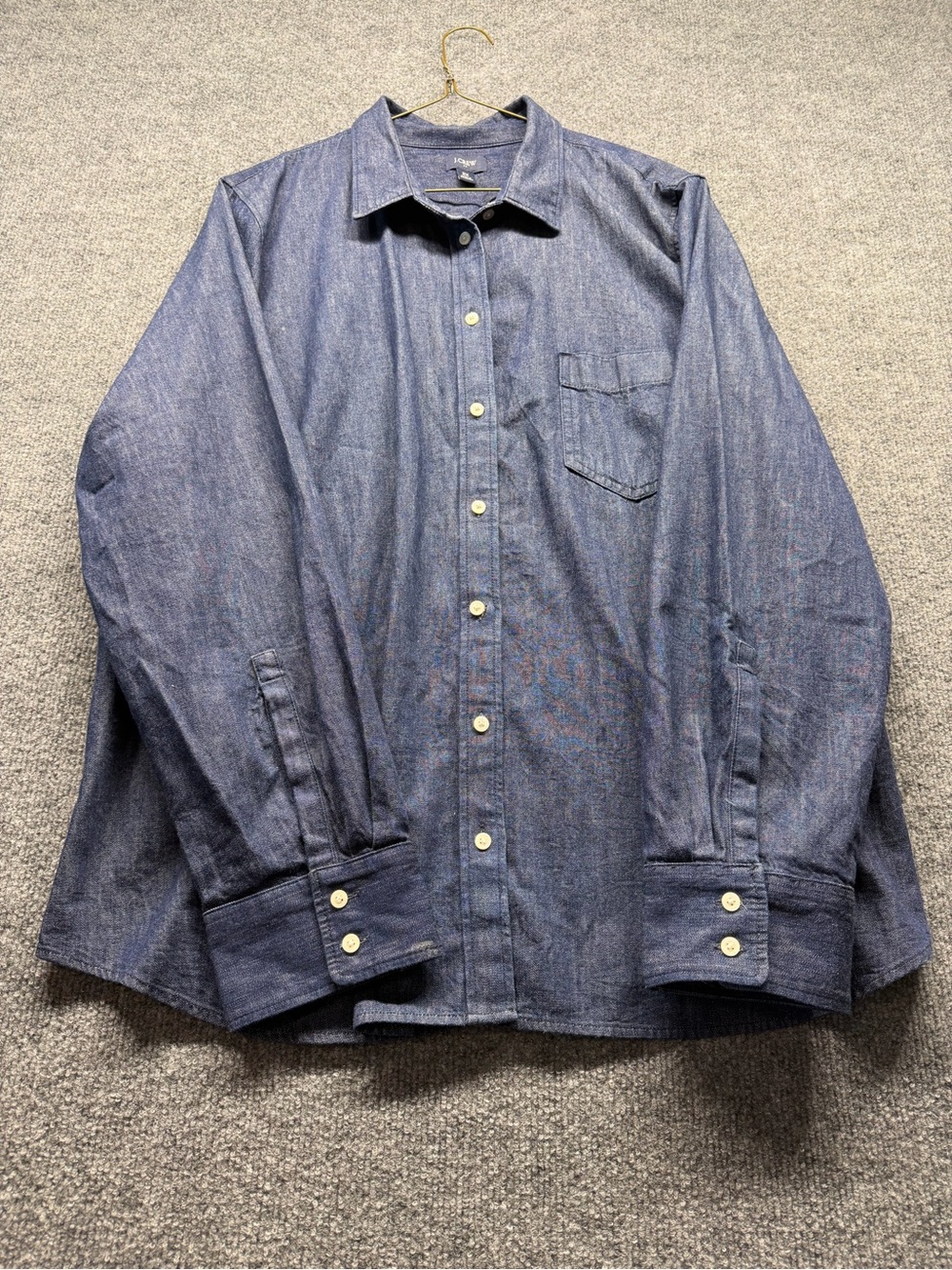 J. Crew Indigo Chambray Button-Down Shirt
